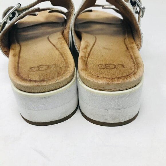 Ugg Cammie White Platform Patent Leather Sandals Size US 7 EUR 38 - Picture 6 of 8